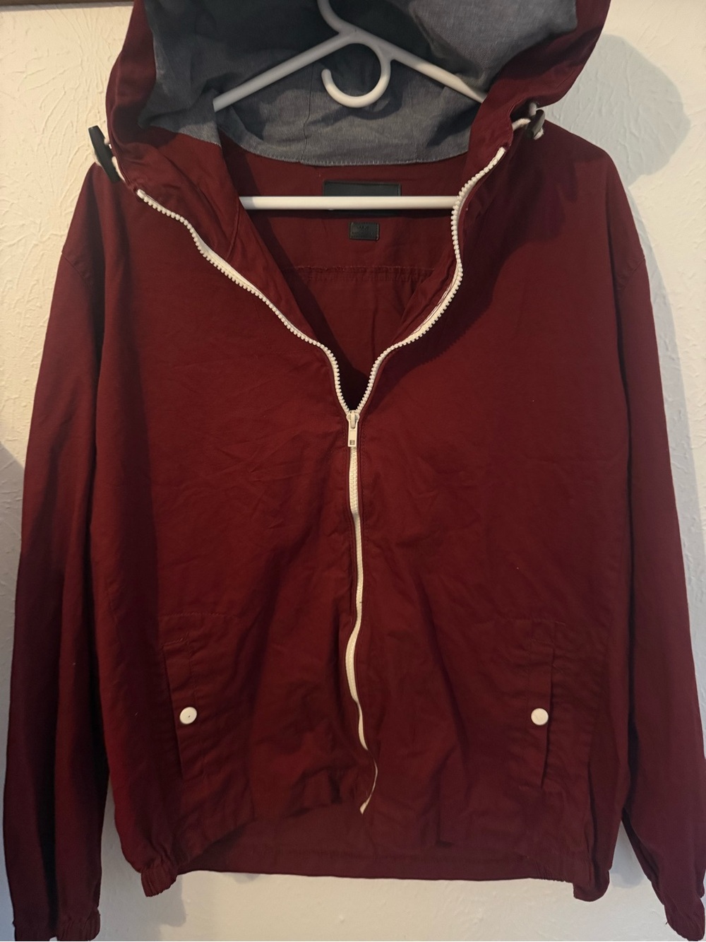 Men's Hooded Windbreaker Jacket — Deep Maroon